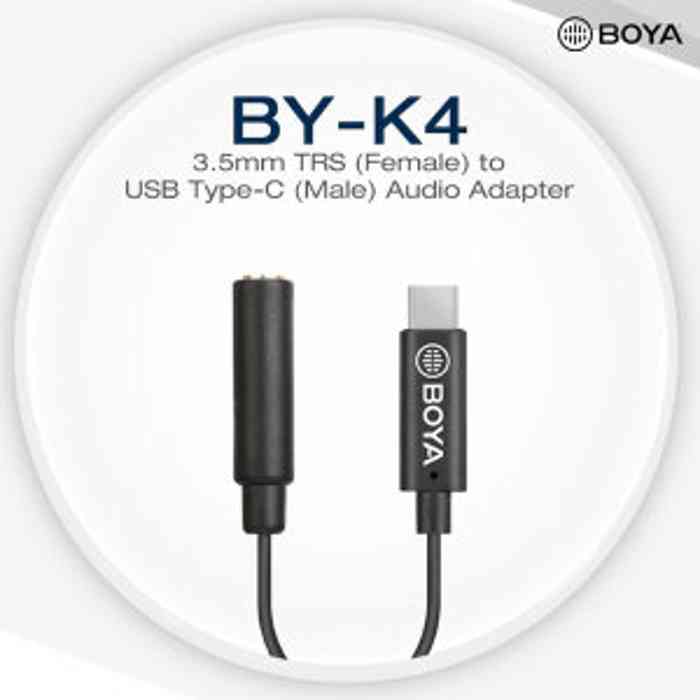 BOYA By-K4 3.5mm TRS Female To Type-C Male Audio Adapter